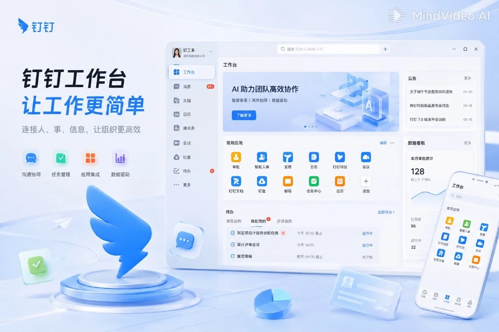 钉钉AI9.0智能办公平台海报主视觉